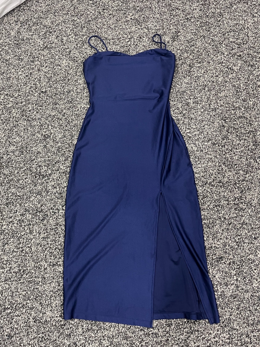 Windsor Navy Blue Midi Slip Dress with Side Slit